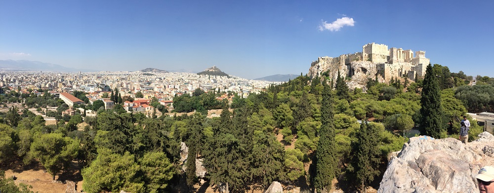 View of Athens with the Acropolis and Mount Lycabette