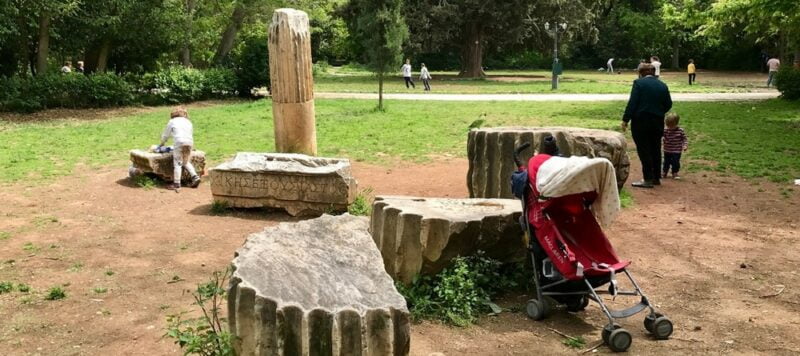 A walk in the National Garden of Athens with children