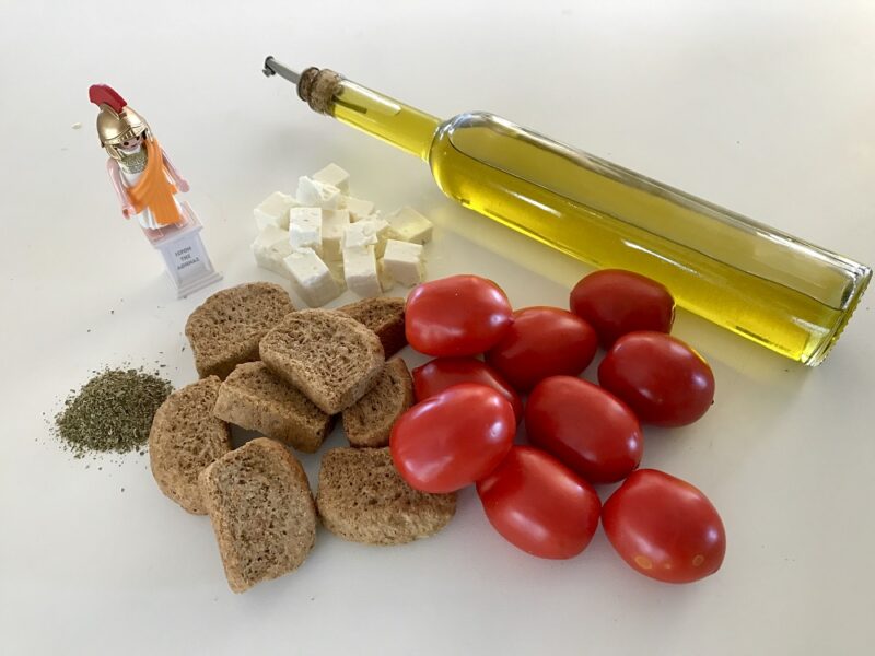 The ingredients of Cretan Dakos