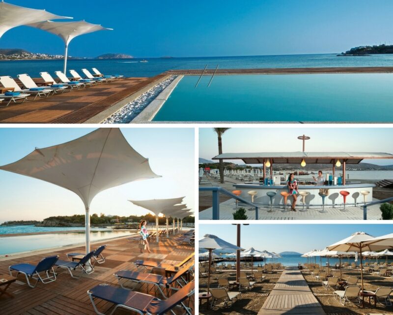 Beach, pool and bar of Grand Beach Lagonissi
