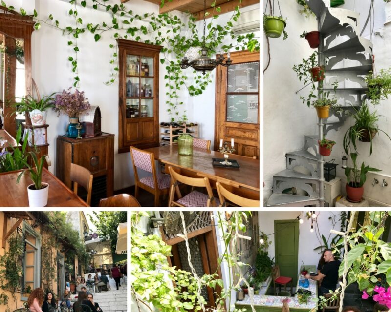 The different atmospheres of the Yiasemi café in Plaka Athens