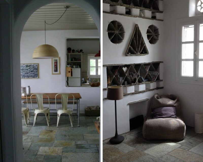 The interior of villa elia, to rent a house in Tinos Cyclades
