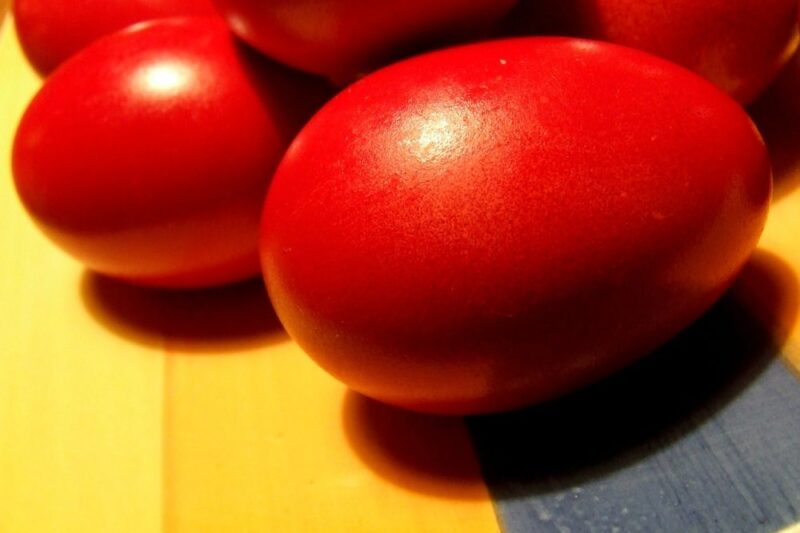 greek orthodox easter red eggs