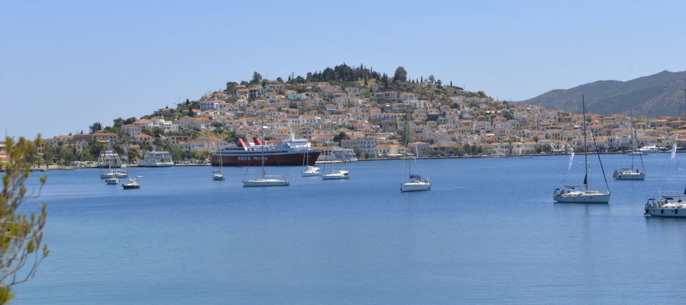 Poros, a Greek island near Athens - island in the Saronic Gulf, next to Hydra