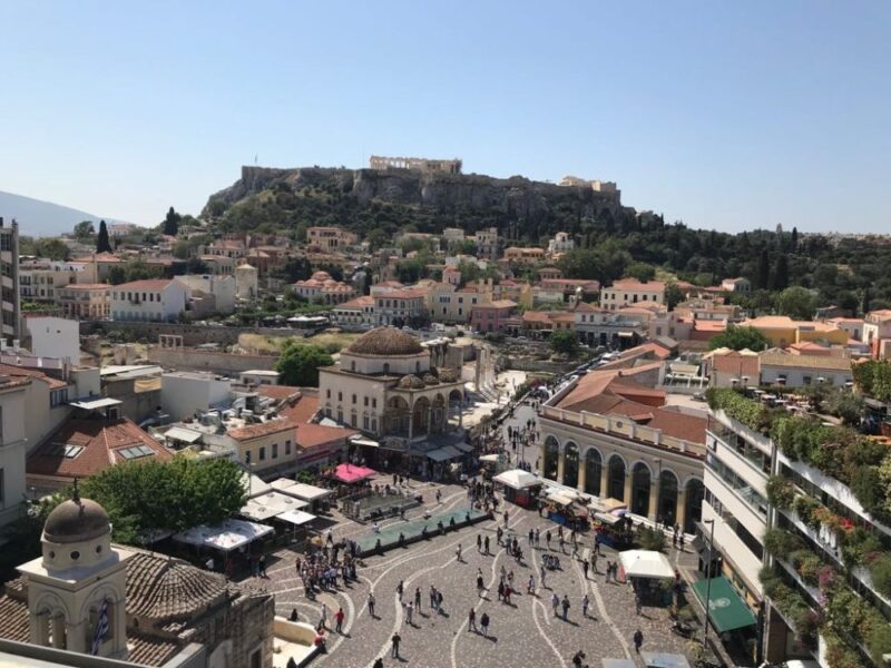 visit Athens - Monastiraki square Acropolis