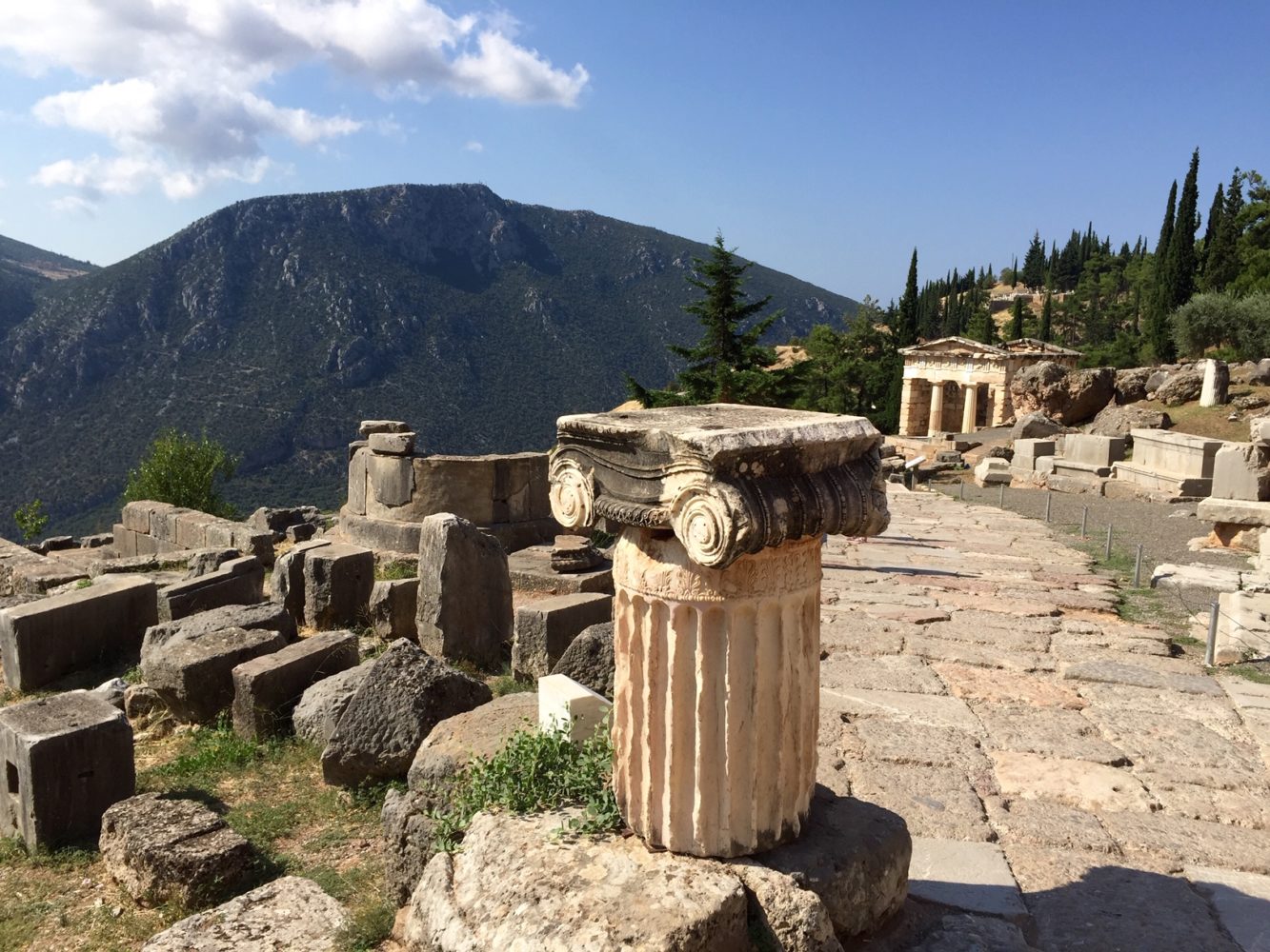 columns at the Delphi archaeological site