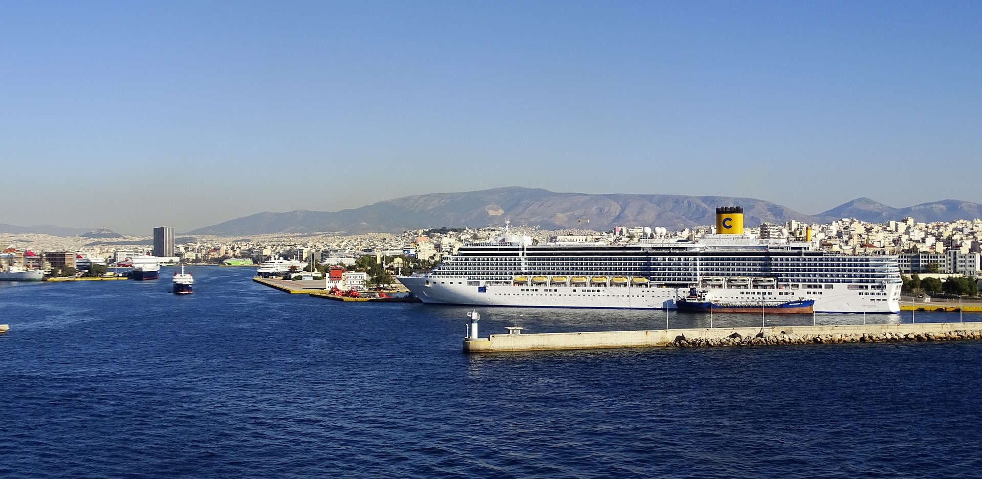 Piraeus port in Athens