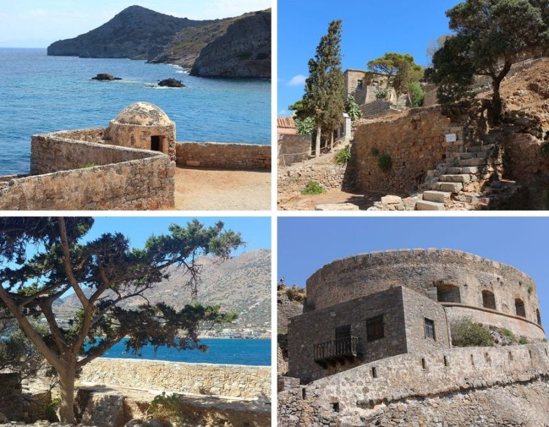 Buildings of the former leprosy center on the island of Spinalonga in Crete
