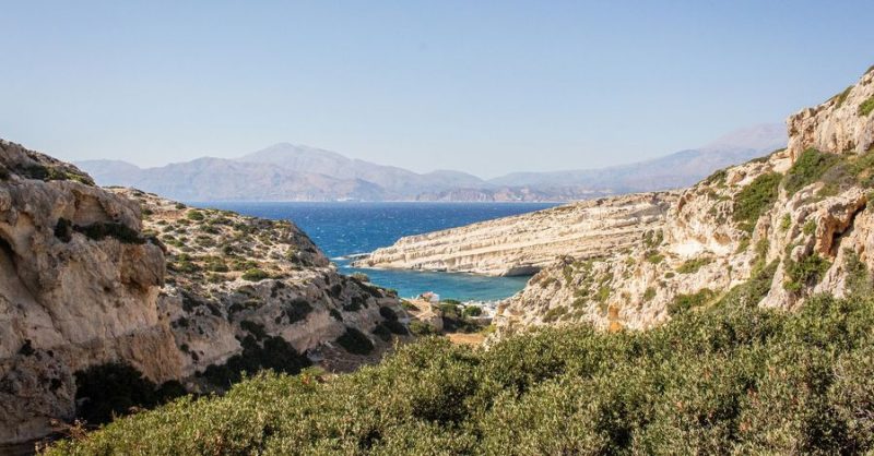 Matala beach in Crete, caves, hippies, Greece