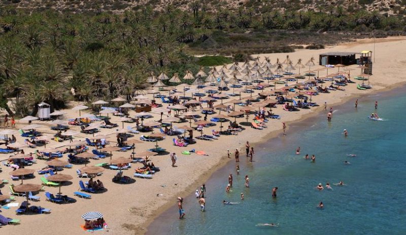 Vai beach and its palm trees in Crete