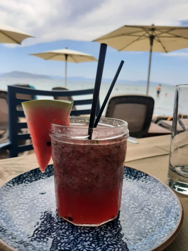 Cocktails at the Ammos tavern in Aegina