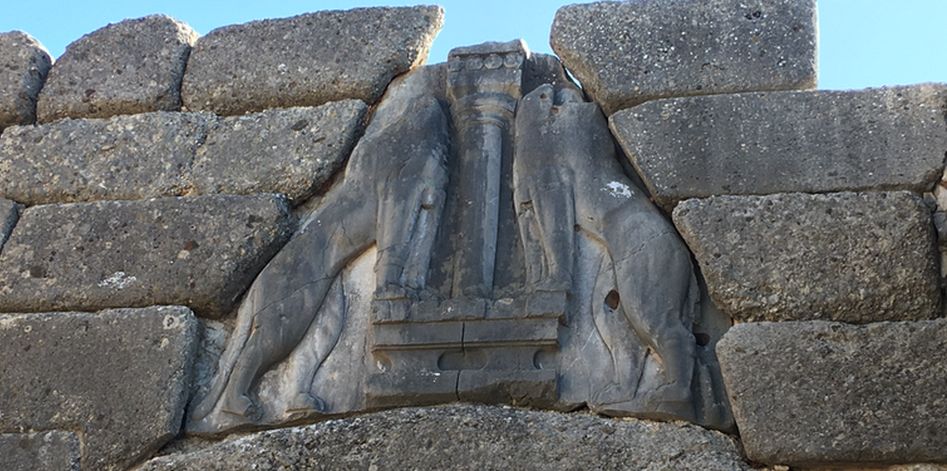 Lioness Gate at Mycenae in Greece