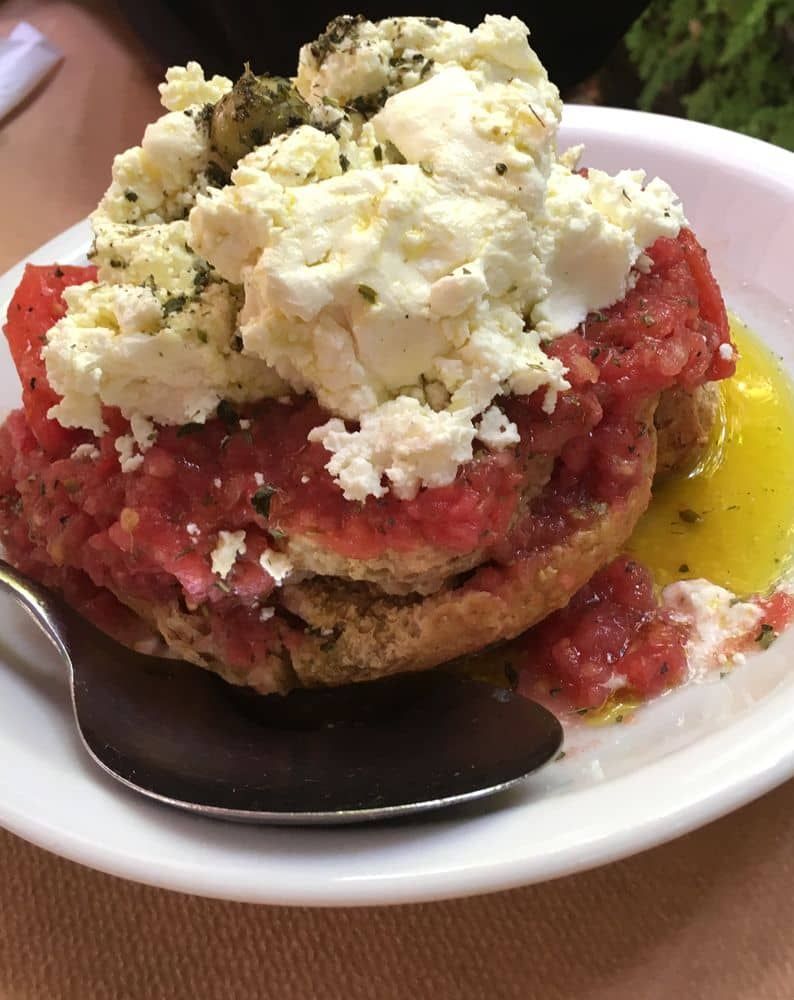 Dakos salad, a specialty of Crete