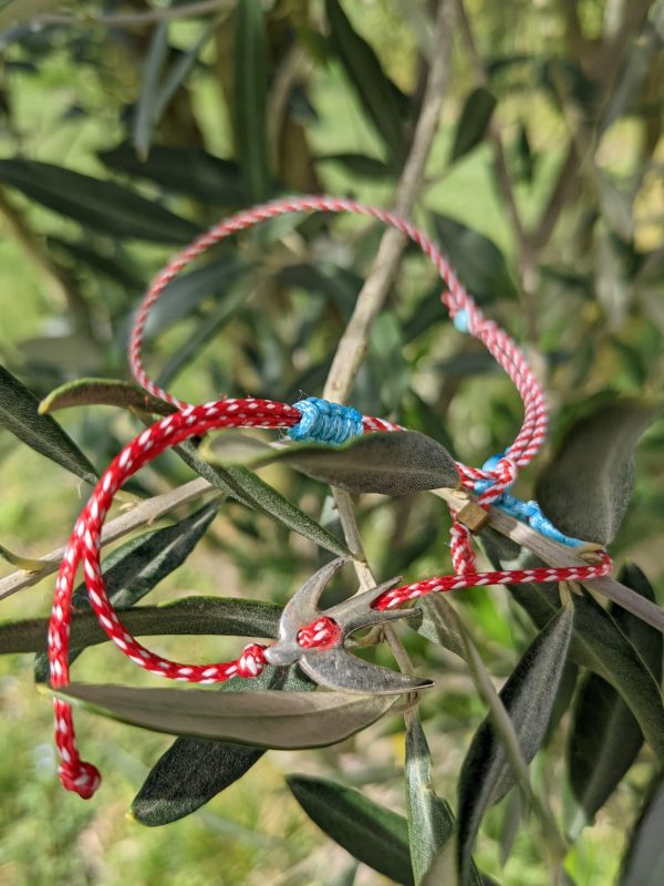 martis red and white greek bracelet  