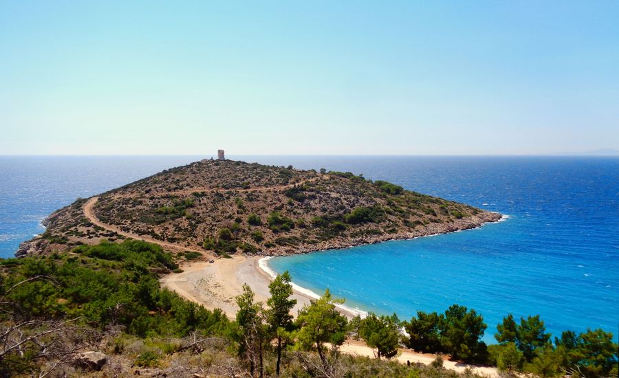 sea and mountain scenery in Chios