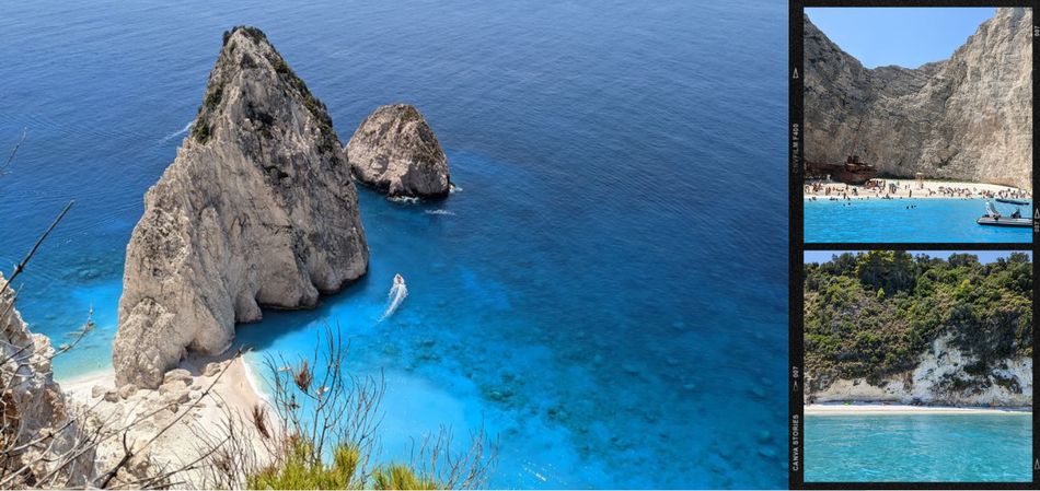 Beaches in Zakynthos, Greece. white sand and blue water