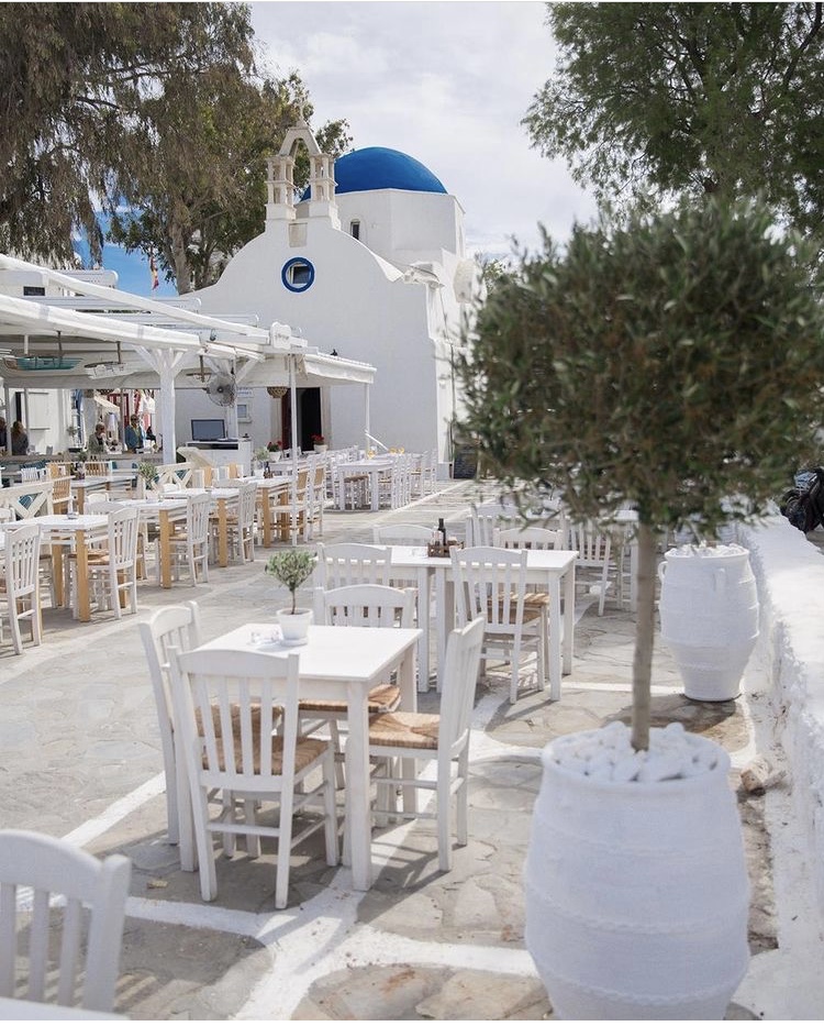 Nice n Easy restaurant Mykonos taverna in the vegetarian chora Mykonos Greece