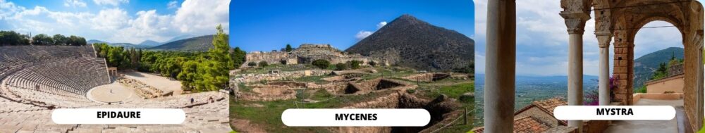 Unesco World Heritage sites: Epidaurus, Mystra and Mycenae
