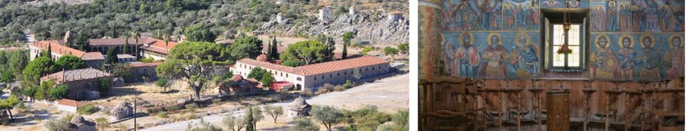 overview of the Moni Limonos monastery on Lesbos