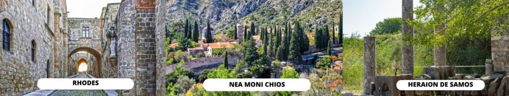 Rhodes-Chios-Samos, Unesco sites