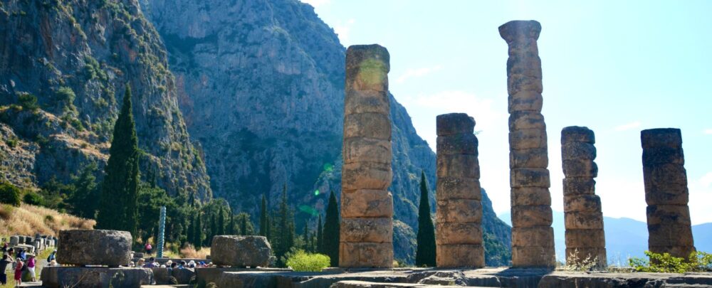 Delphi and Apollo's temple in Greece