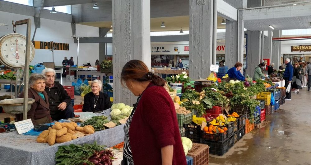 Market in Kalamata, Greece, the laiki