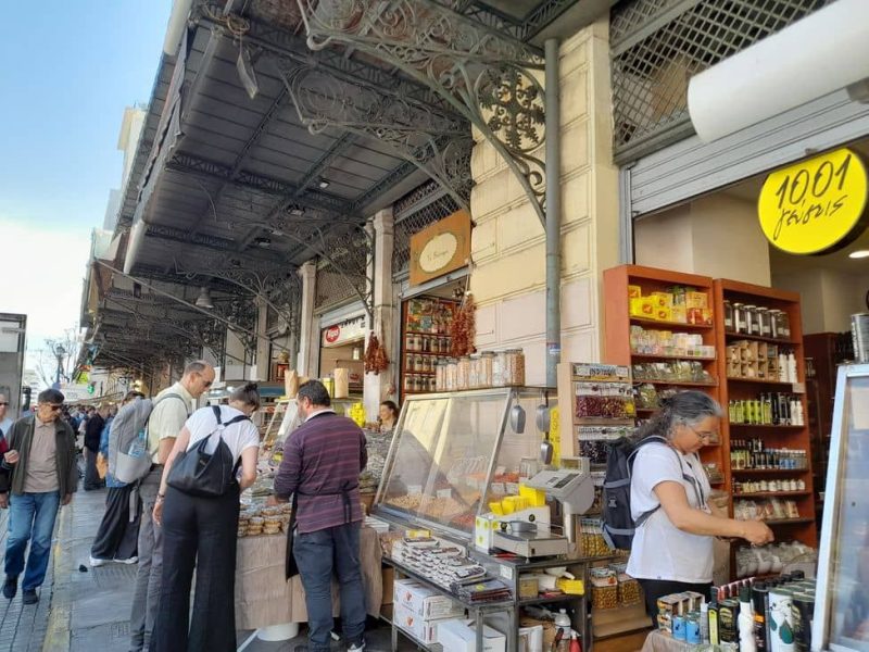 spice stores in front of Athens central market