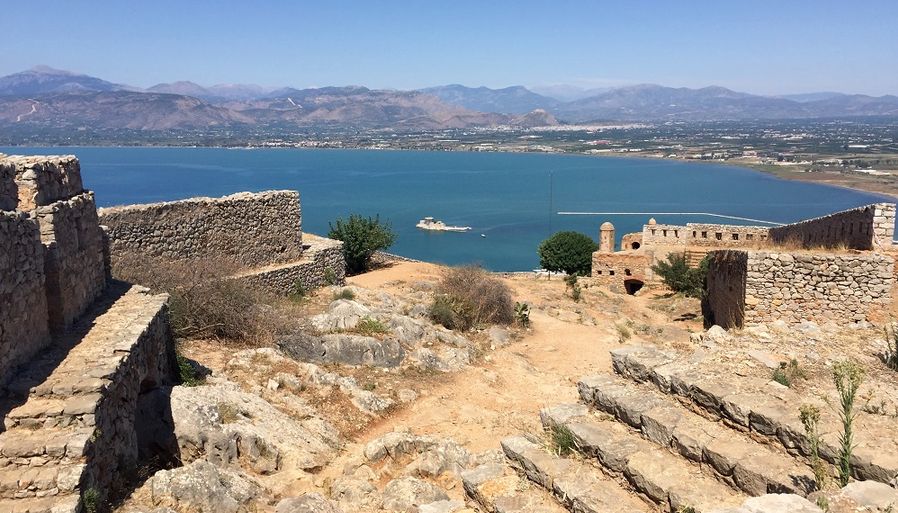 View from the Palamede citadel in Nafplio, sea view