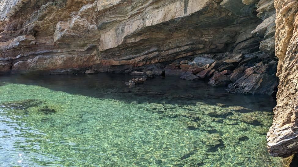Natural hot spring in the Therma cave, Ikaria