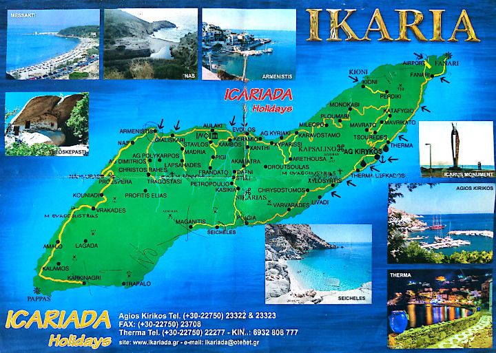 Ikaria tourist road map