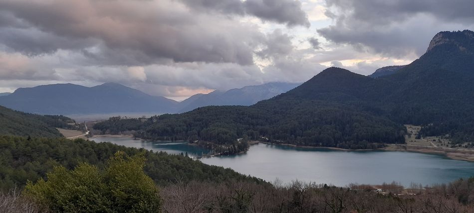 Mountains and lakes in the hinterland of Corinth, Mount Cyllene in the Peloponnese, Greece