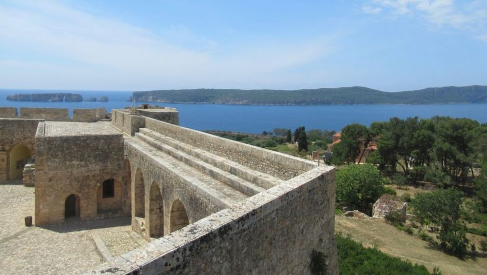 Citadel of Pylos and view of the bay of Navarino in Messinia
