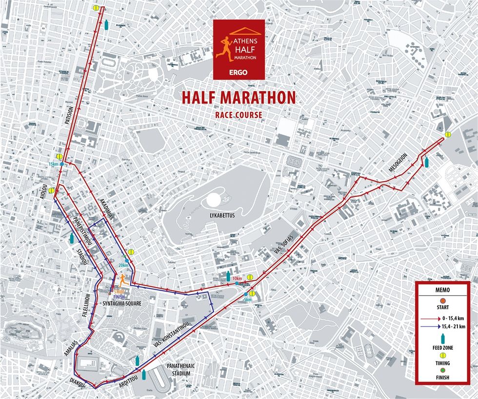 Athens 2025 half marathon route