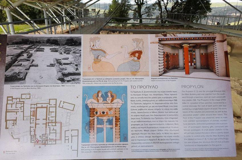 Information panels at Nestor's palace in Messinia