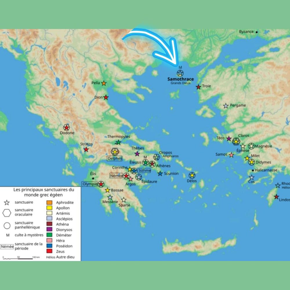 location of Greek sanctuaries